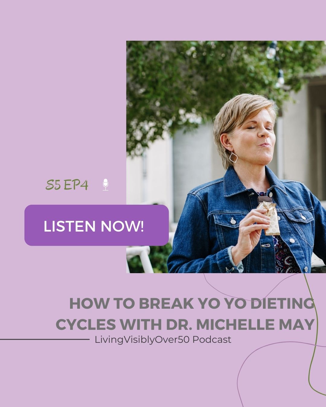 living visibly over 50 podcast \ dr michelle may \ simple beauty minerals