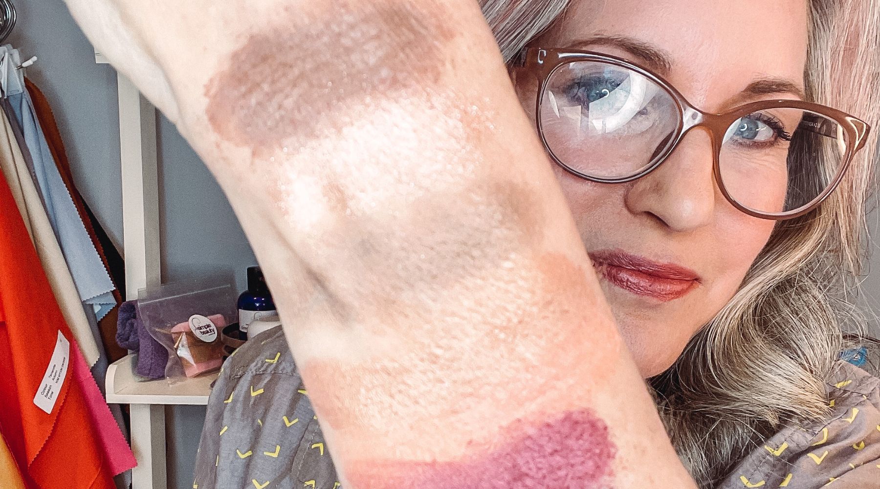 owner simple beauty minerals swatch of eyeshadows for brown eyes