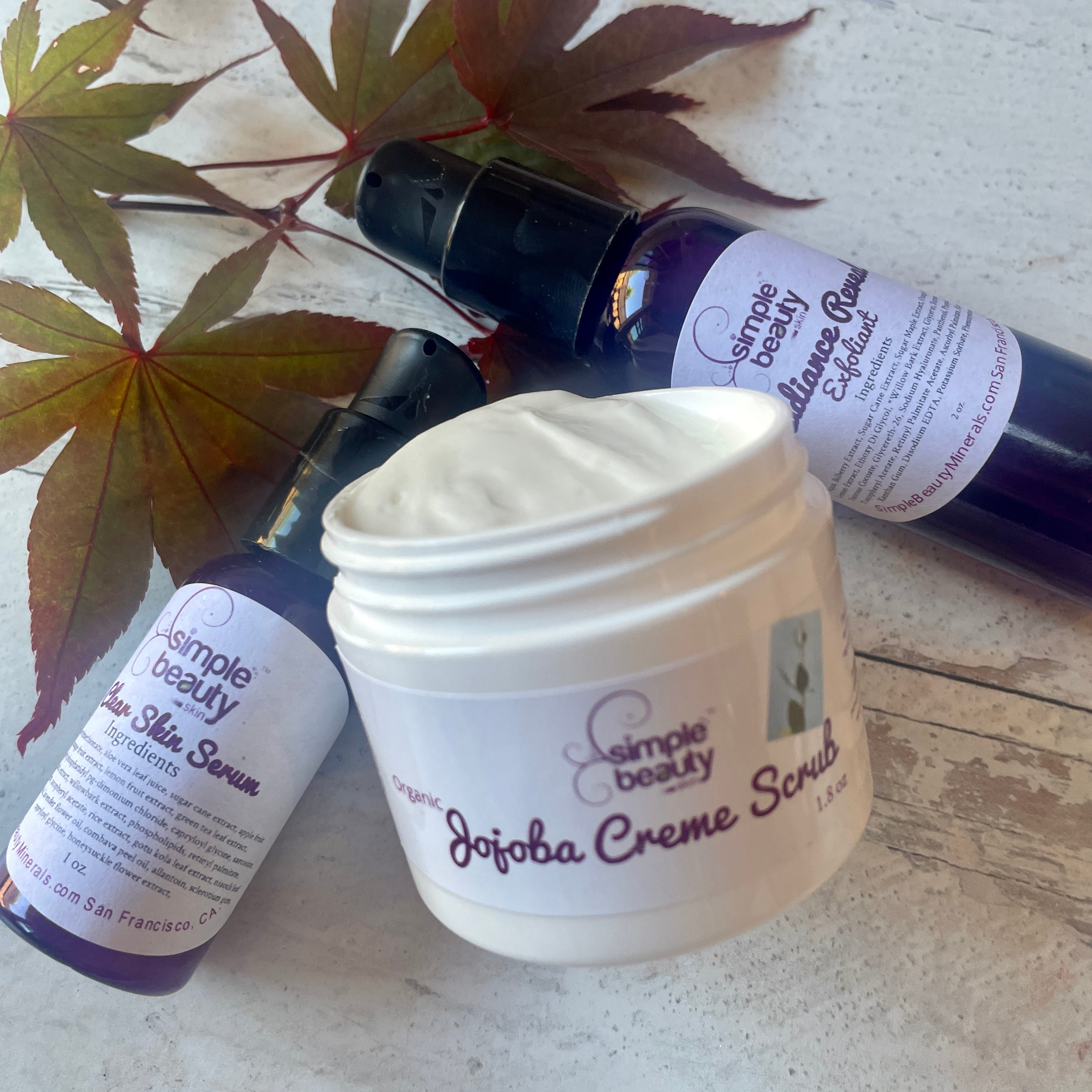 open jar of cream scrub.