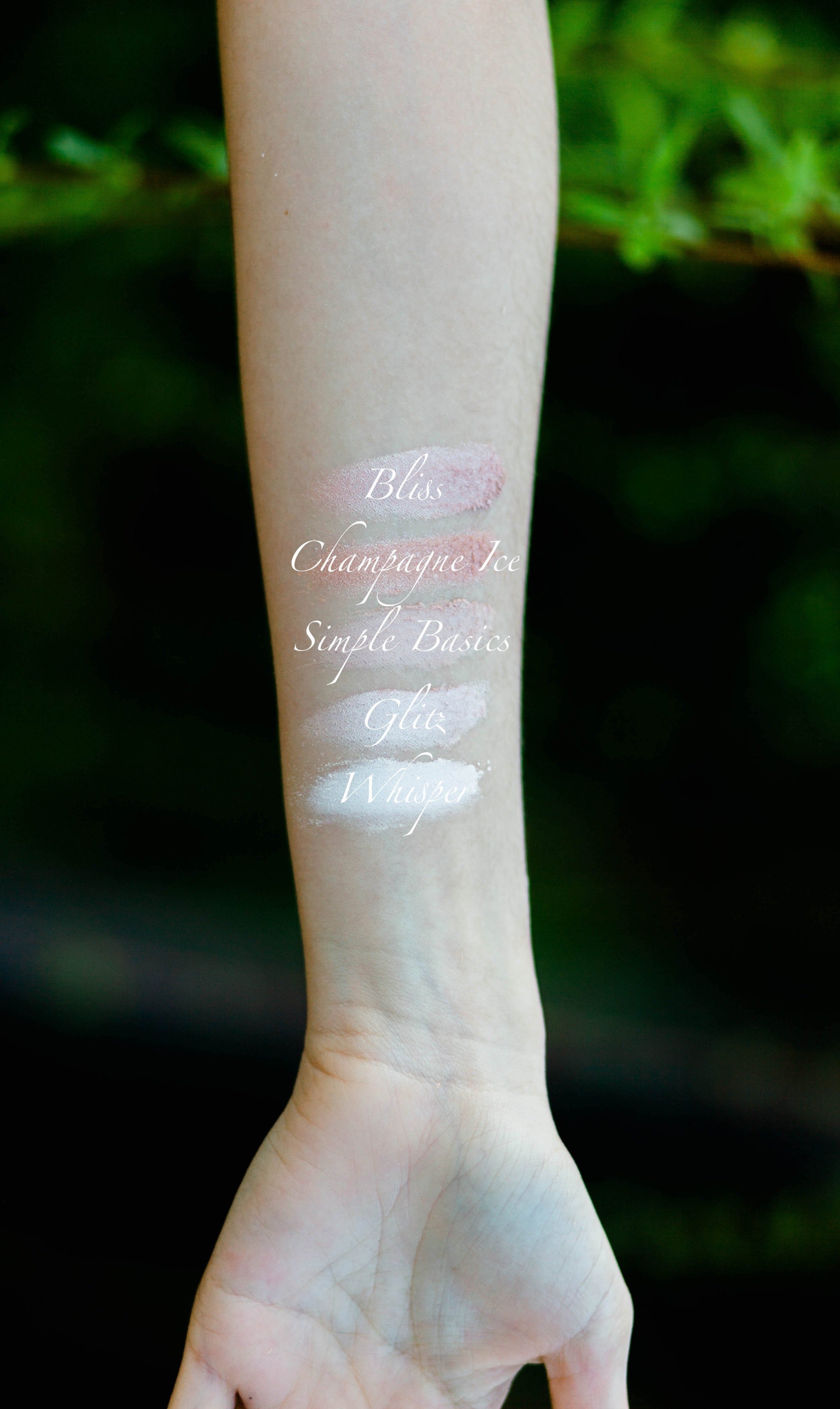 swatch of eyeshadows one of which is whisper