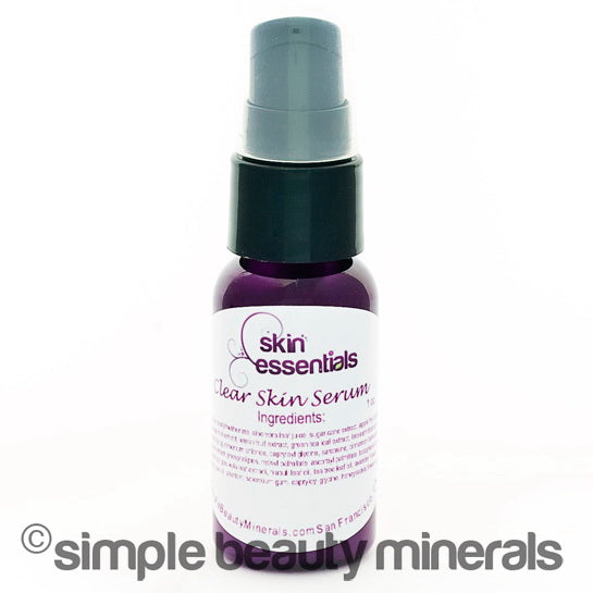 simpe beauty minerals - Clear Skin Serum purple bottle containingsalicylic acid