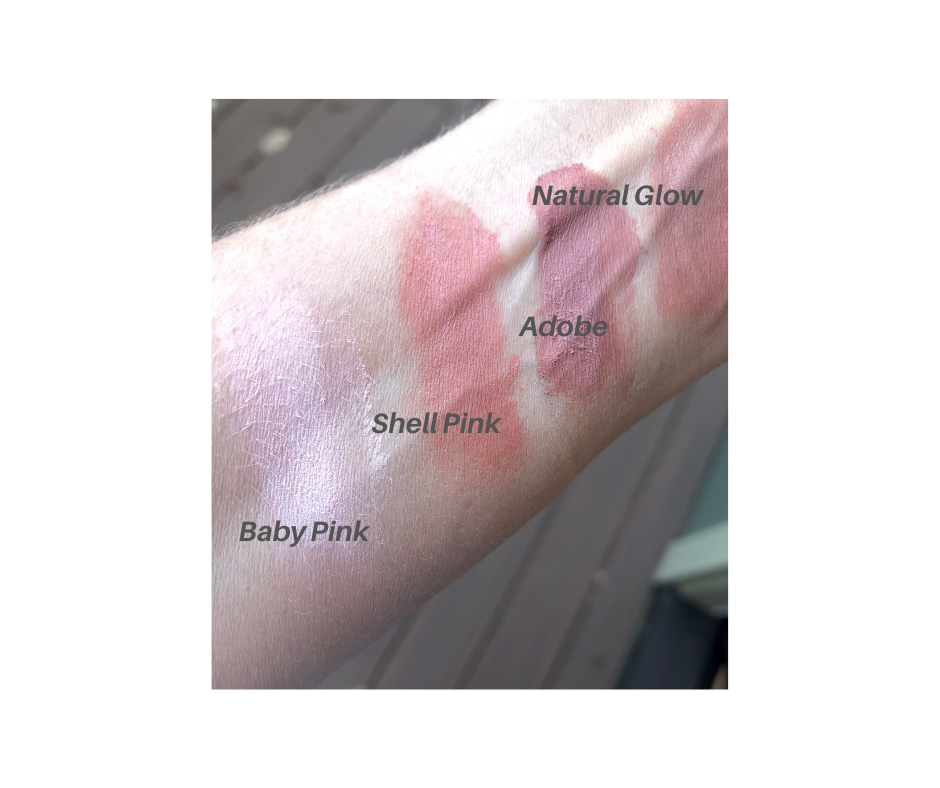 cheek color swatch of shell pink blush