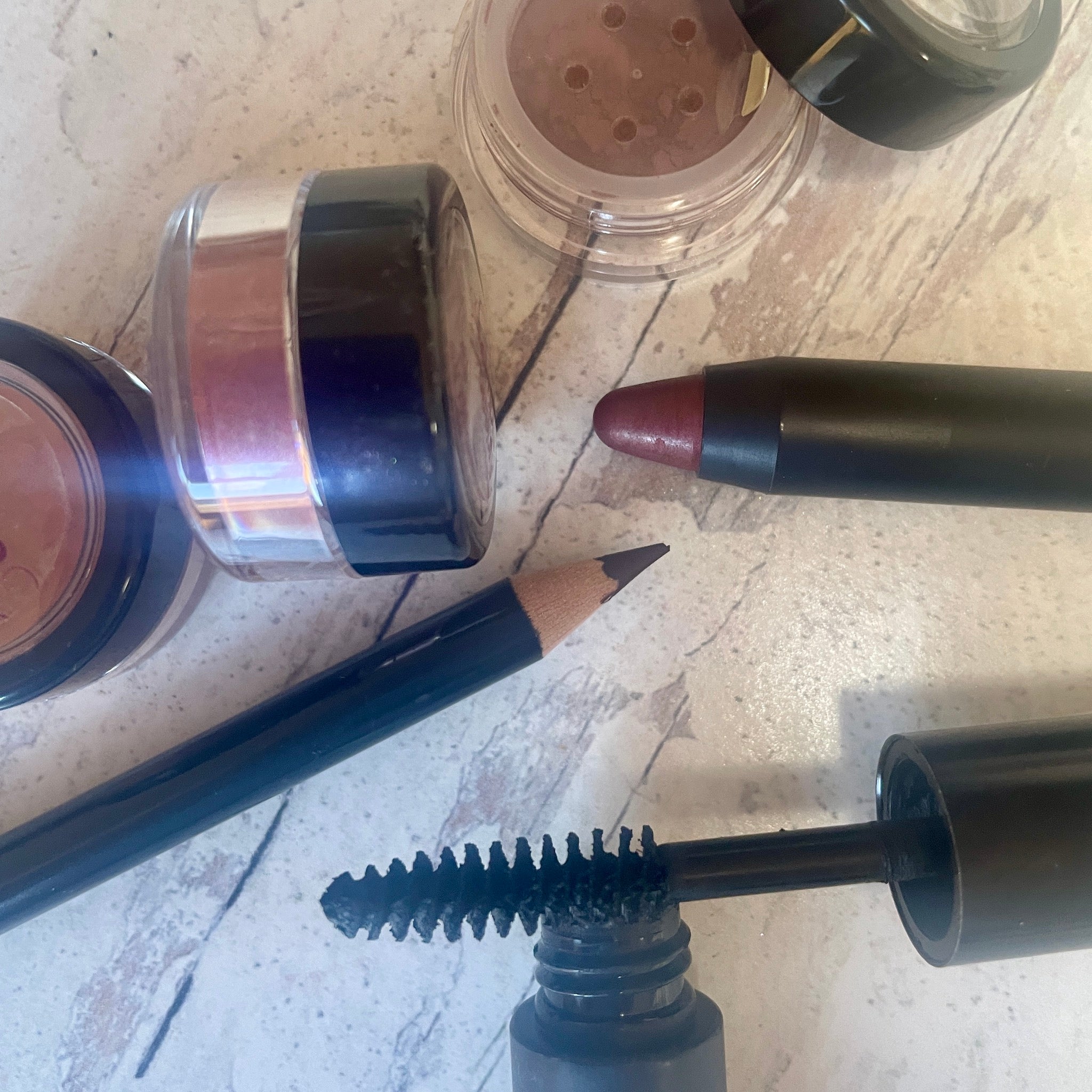 crushed lip crayon and eye makeup