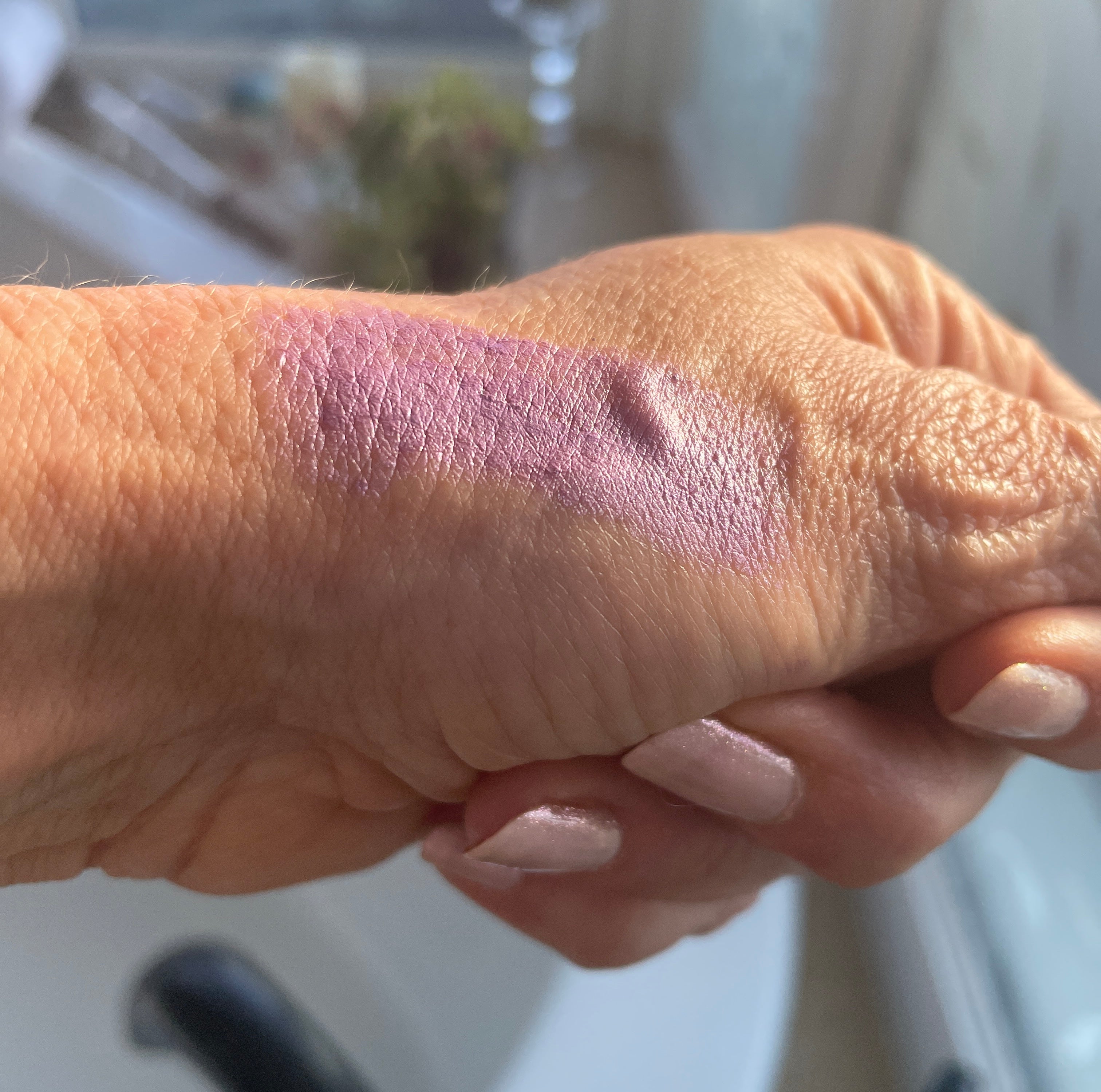 swatch on hand of moondust pencil