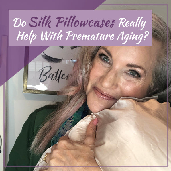 lisa holding silk pillowcase "do silk pillowcases really help with premature aging?"