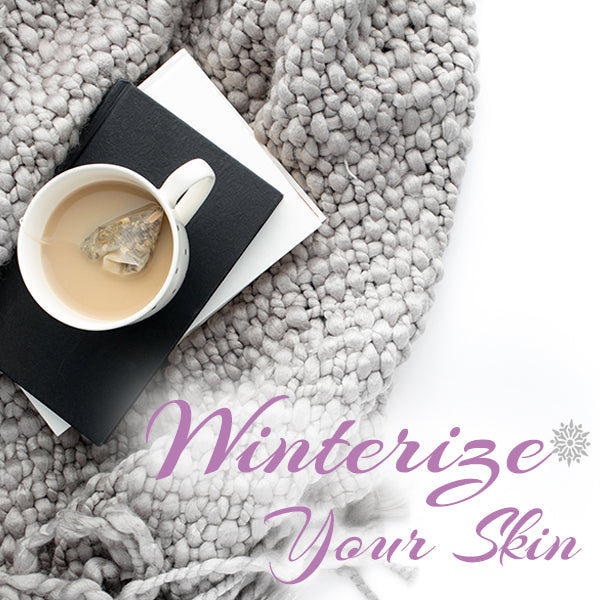 hot mug of tea, blanket - winterize your skin