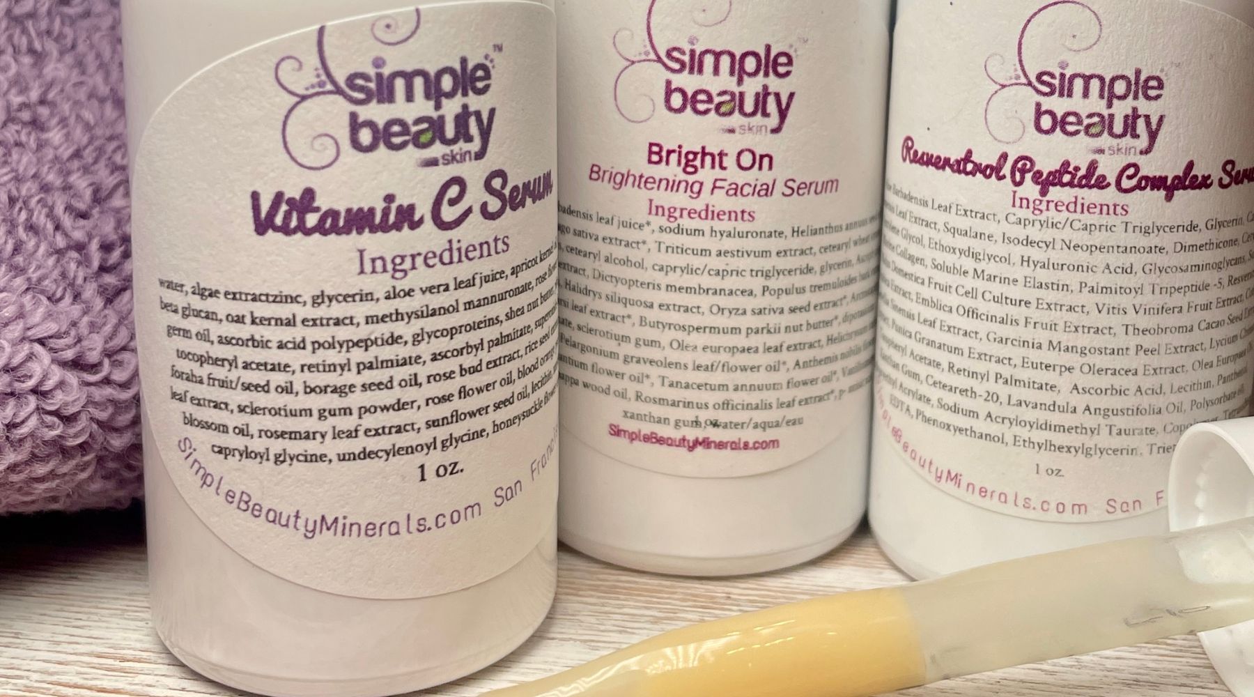 serum bottles with dropper.