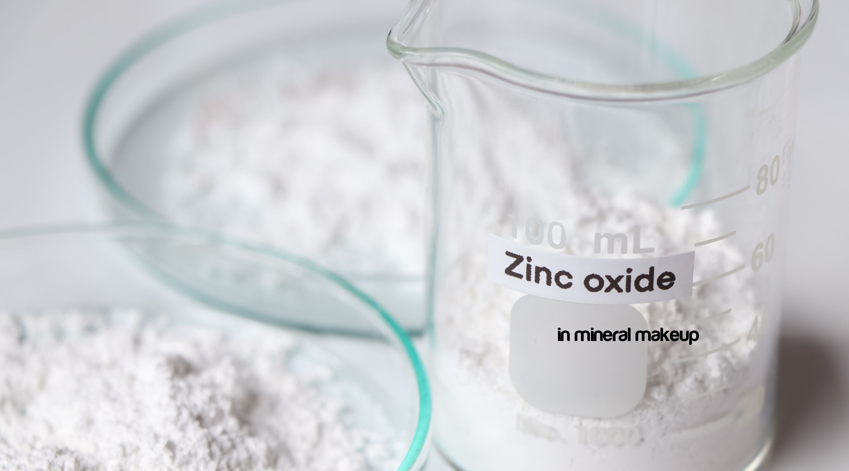 zinc oxide in clear mixing bowls. 