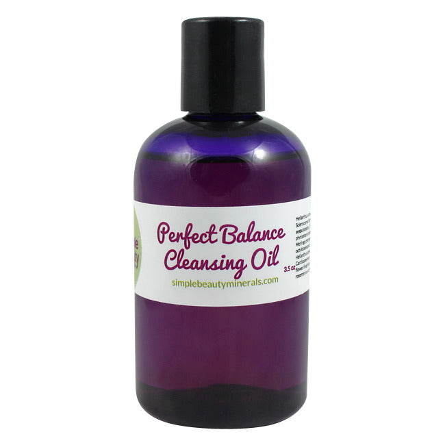 purple bottle of cleansing oil.