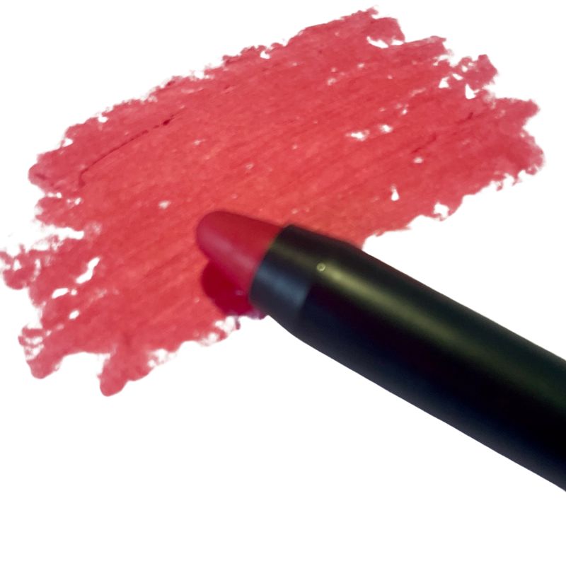 warm pink lip crayon swatch.