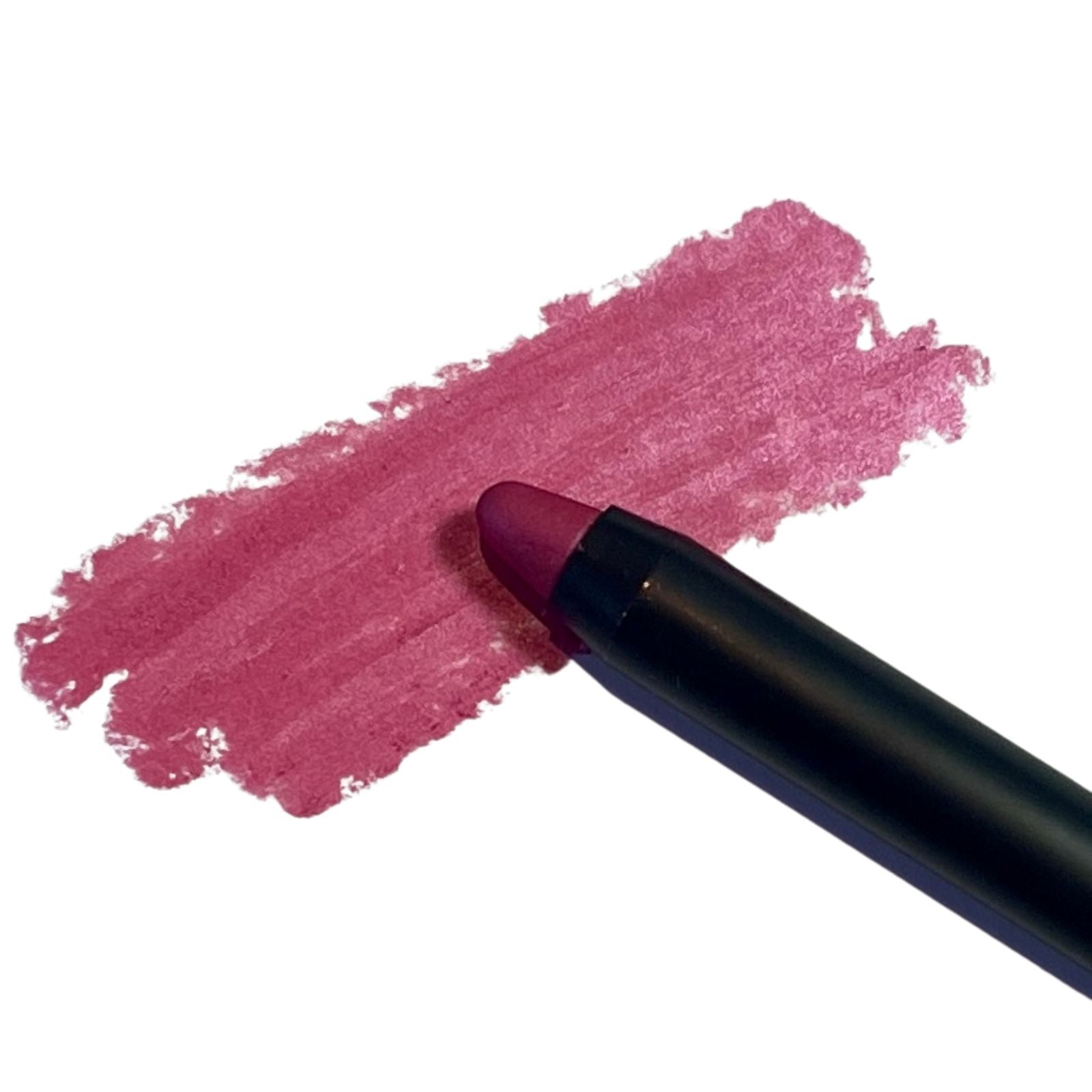 bright pink makeup crayon swatch.