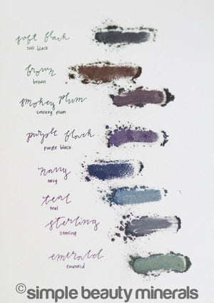 powder eyeliner swatch colors on paper