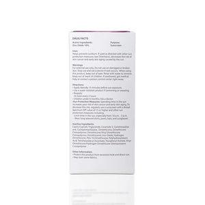 TIZO® AM REPLENISH IS FORMULATED WITH ZINC OXIDE, CERAMIDES, AND POWERFUL ANTIOXIDANTS (VITAMINS C AND E). back of box