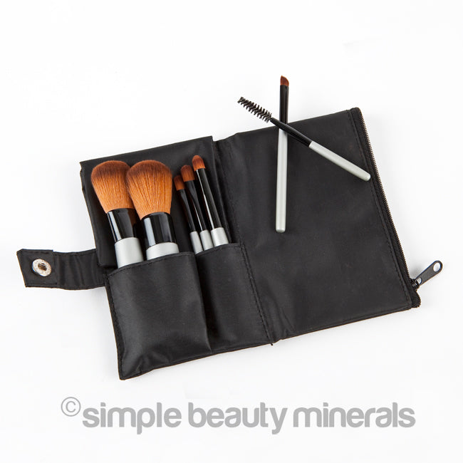 Veil Cosmetics Pro on The Go 5 Piece Makeup Brush Set | Vegan Travel Size Profes - New